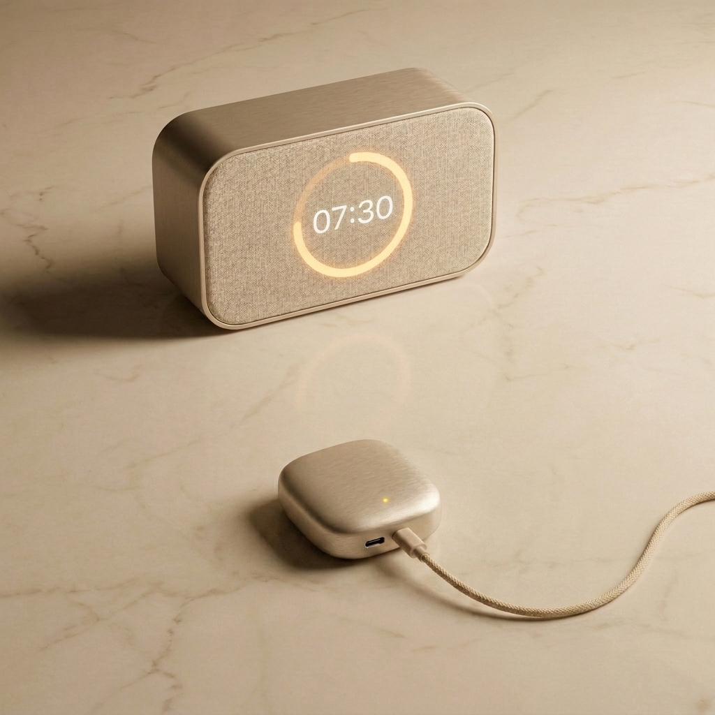 BedBouncer Pro Single — alarm clock and Link pebble sleep sensor